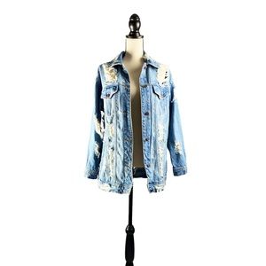 Ripped denim jacket